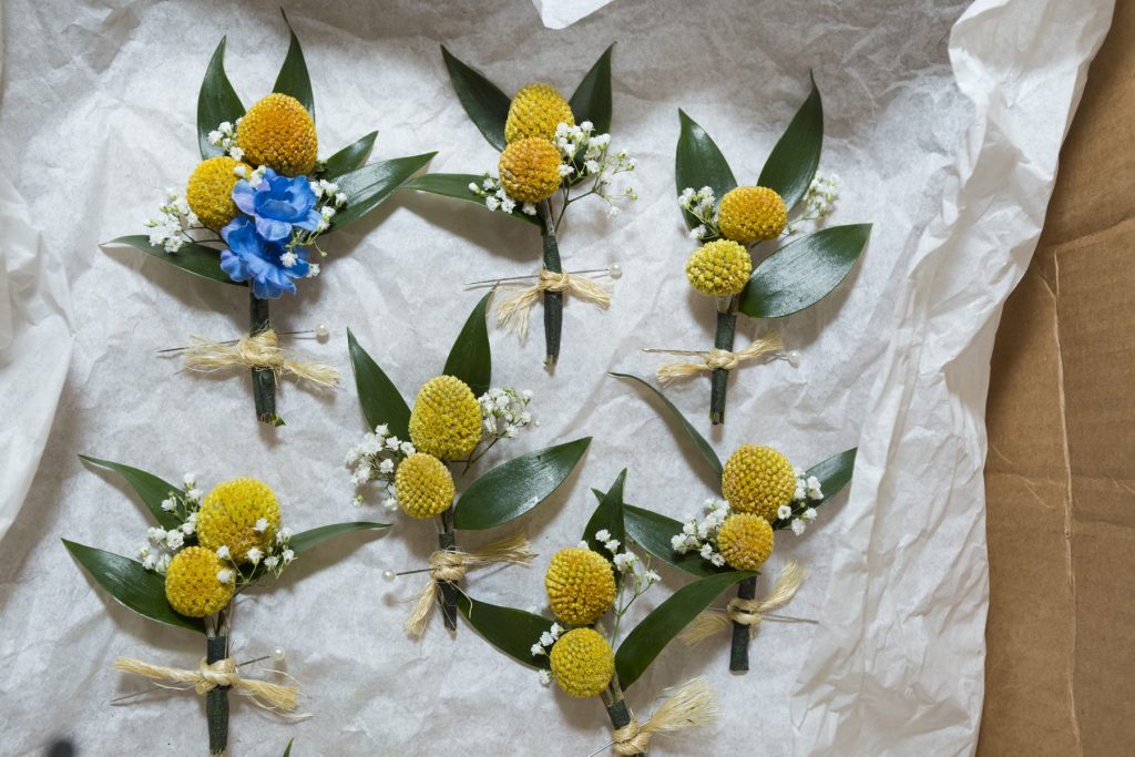 yellow boutonnieres