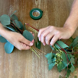Eucalyptus Centerpiece organizing stems