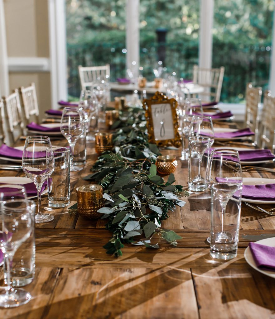 eucalyptus table setting decoration