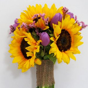 Sunflowers with purple/lavender blooms