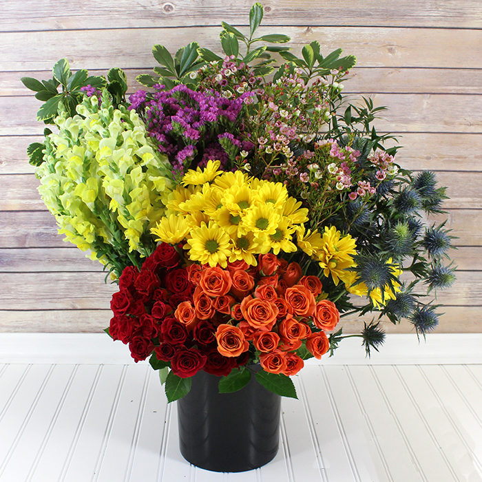 orange, yellow, red, wildflowers and other flowers