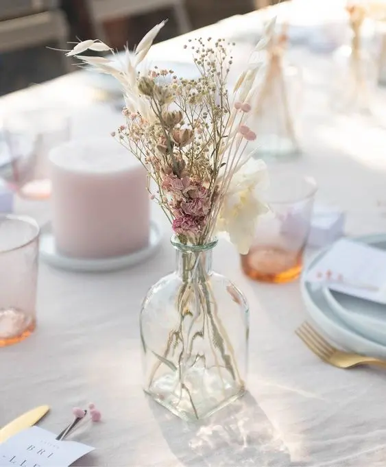 Dried flower centerpieces