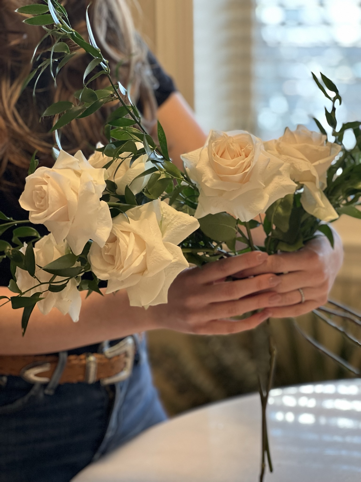 white rose flower bouquet
