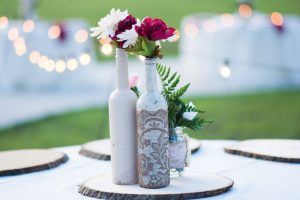 Painted Wine Bottle for Flower Vase