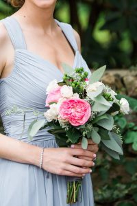 A do it yourself bouquet of flowers including roses and greenery