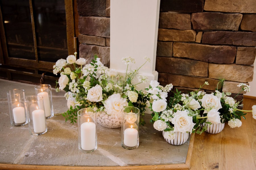 Candles and White Flower Arrangements
