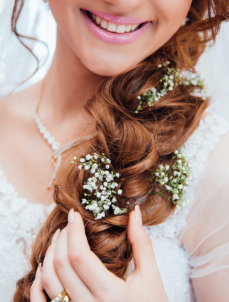 Braided Baby's Breath Wedding Hairstyle