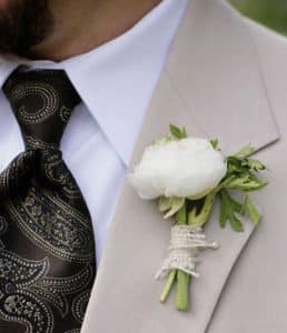 White Ranunculus Boutonniere
