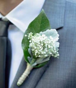 Dusty Miller, Greenery & Baby's Breath Boutonniere