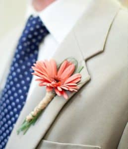 Peachy Gerbera Daisy Boutonniere