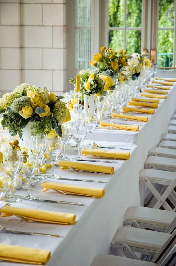 Wedding Yellow Linens & Yellow Flowers