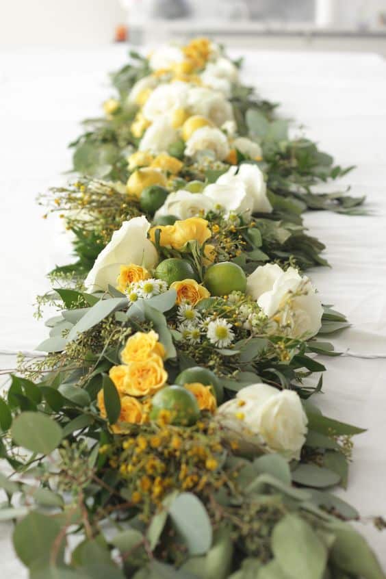 Yellow & White Rose Garland