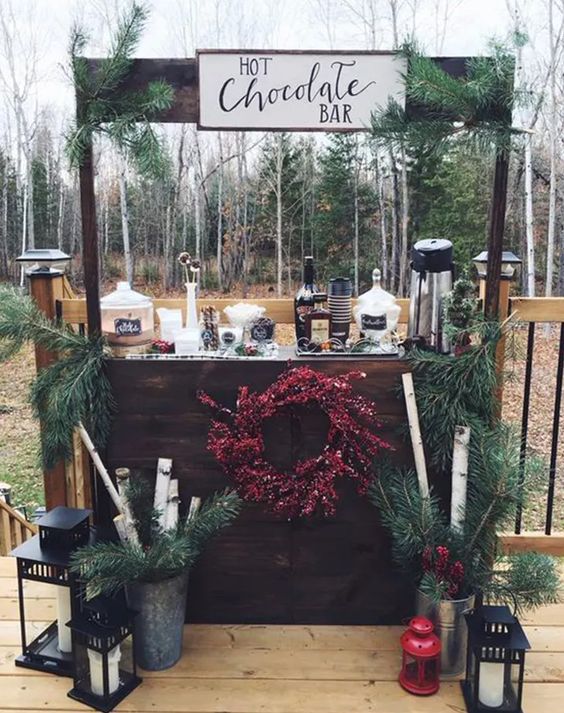 Hot Coco Wedding Winter Rustic Bar