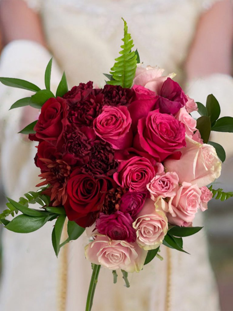 Bride with Ombre Bouquet