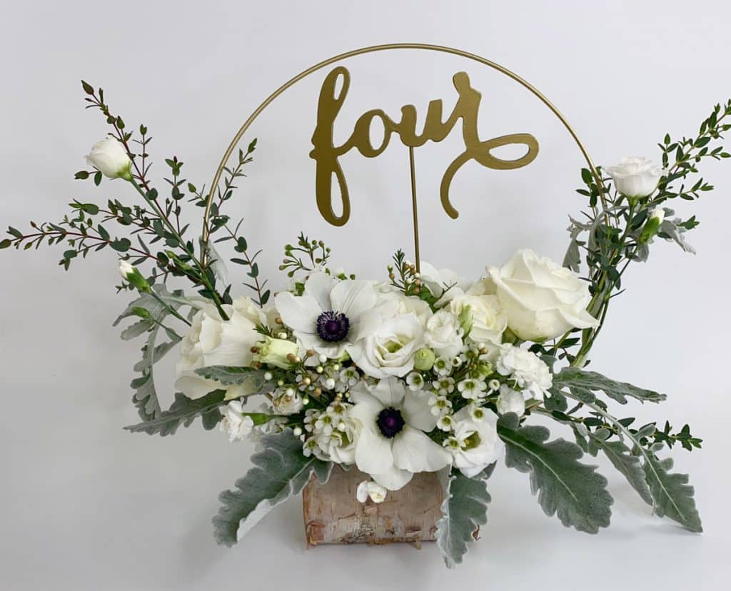 Final DIY Floral Hoop Centerpiece