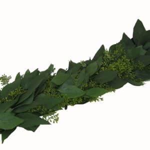 A garland made up of seeded eucalyptus