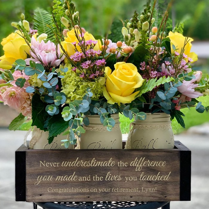 Retirement flower vases for Men