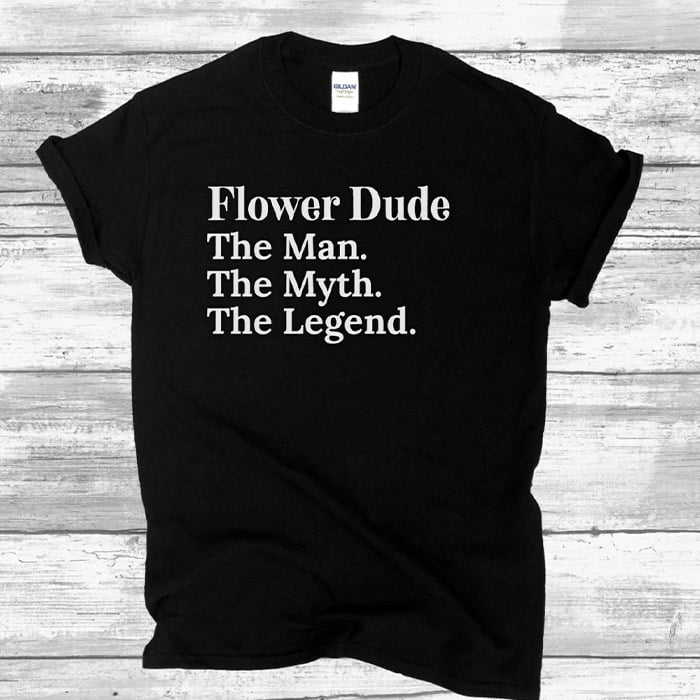 Mens gift and flower teeshirt