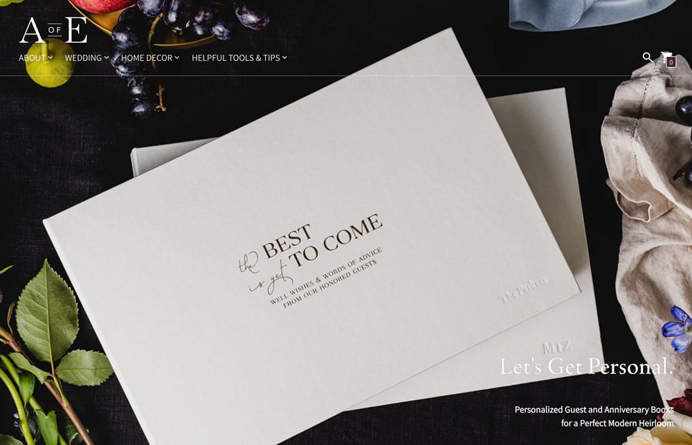 Personalized wedding vows and guest books