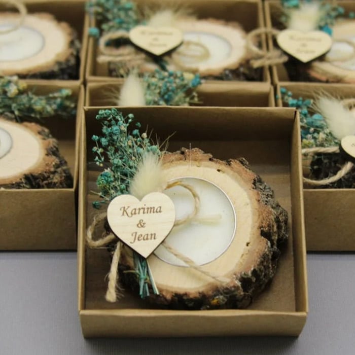 Rustic Candles Wedding Favors