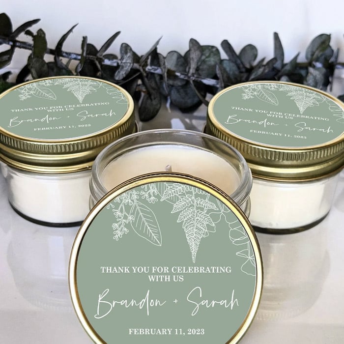 Bulk Set of Customized Favor Candles