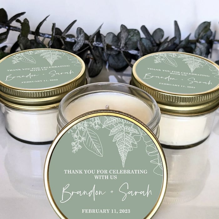 Bulk Set of Customized Favor Candles