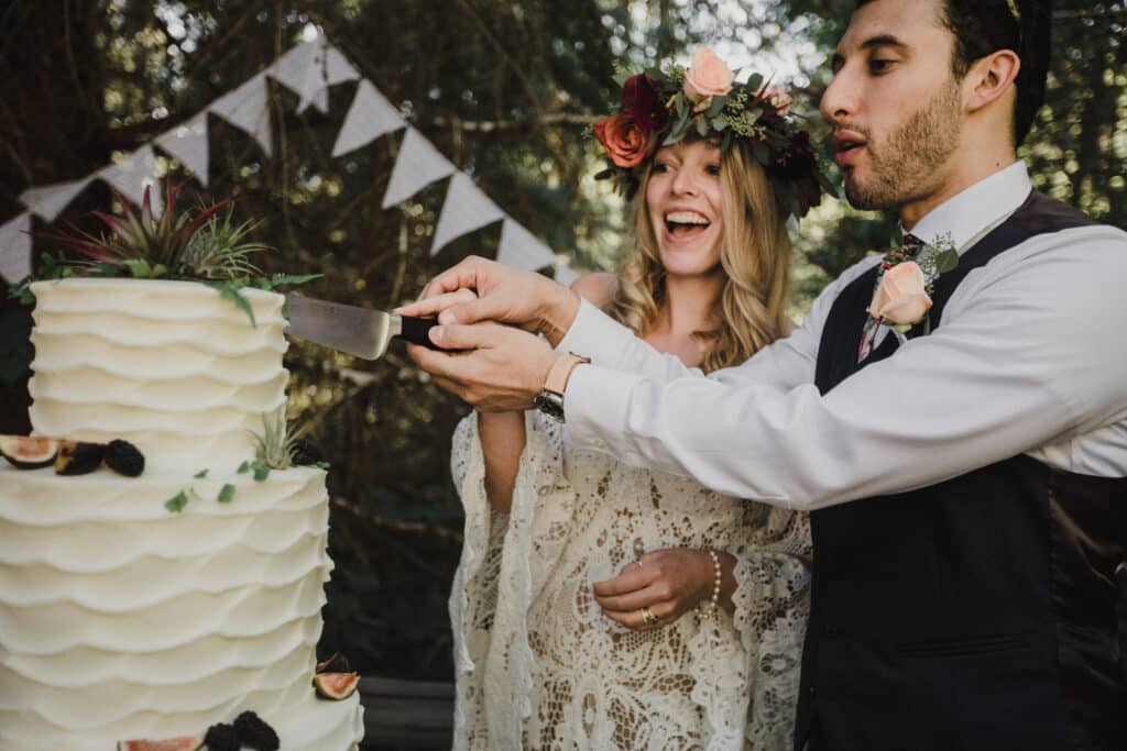 Real Wedding: Bohemian Summer Camp Wedding Cake