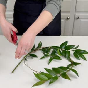 Cit greenery for wreath forming shape