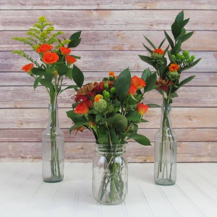 pumpkin patch wildflower pack in bud vases