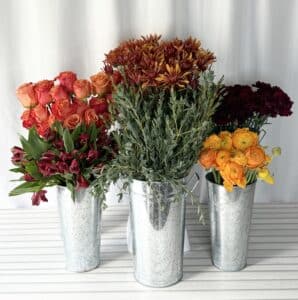 Harvest Hues Flower Pack in buckets