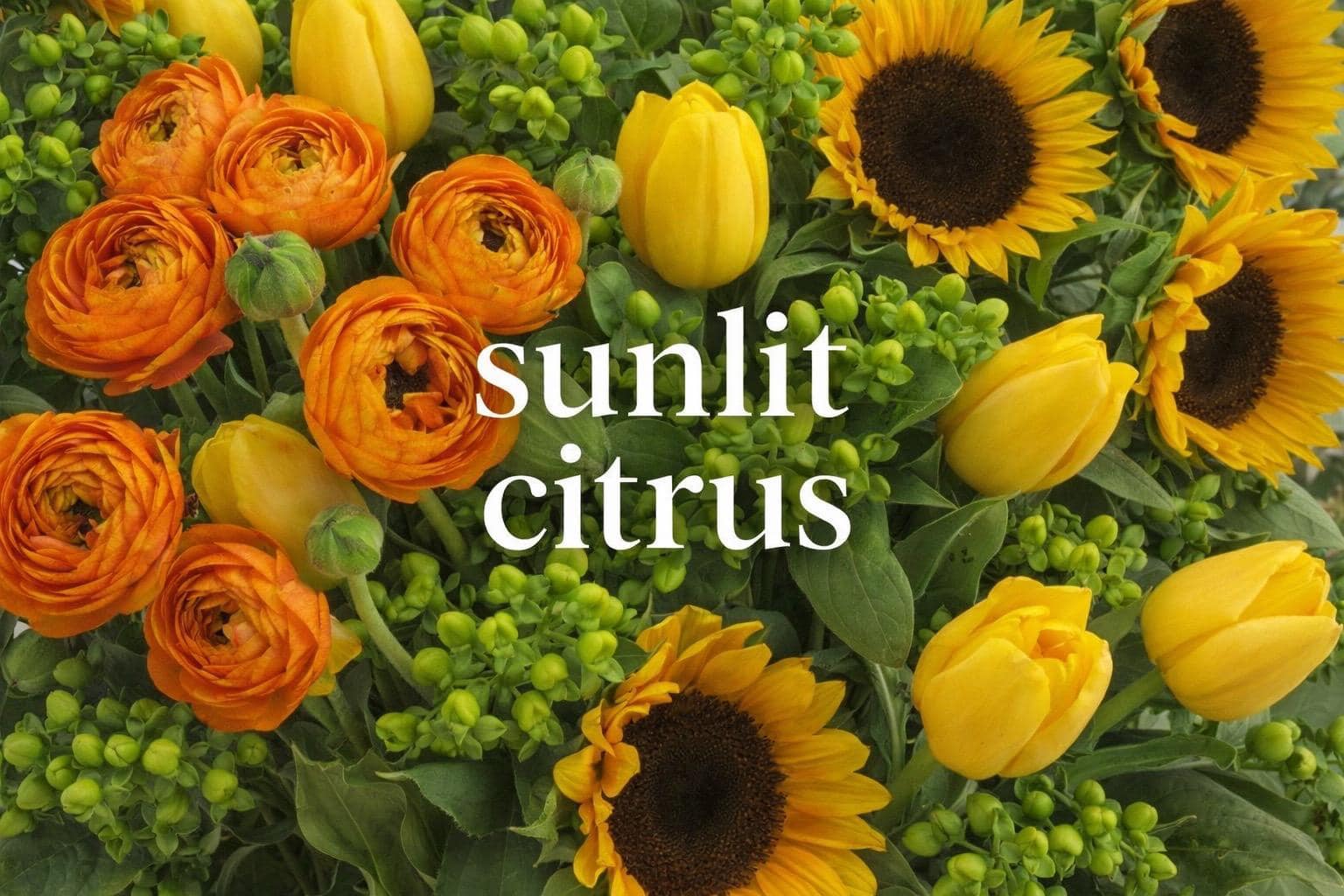 Romantic Pastels with lavender stock, pink ranunculus, peach garden roses, and blue hydrangeas