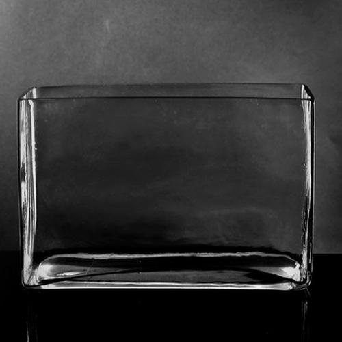 Large Rectangle Glass Vase (7"H x 10" x 3") Wholesale Blooms By The Box