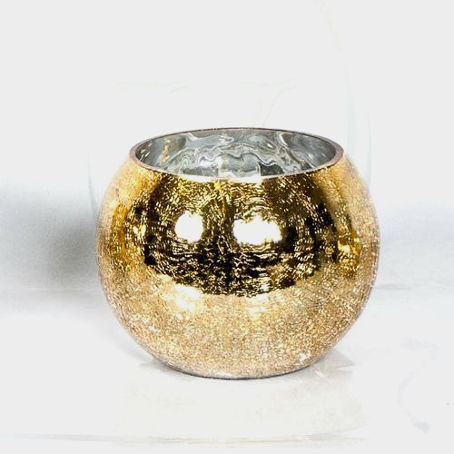 Wholesale 8 Inch Cracked Gold Glass Bubble Bowl Blooms by the Box